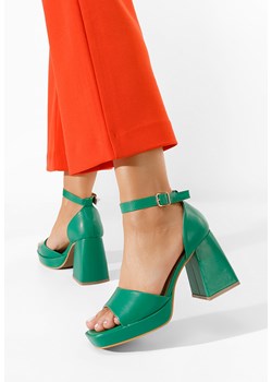 Zielone sandały na słupku Alexaria V2 ze sklepu Zapatos w kategorii Sandały damskie - zdjęcie 165299562