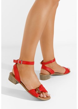 Czerwone sandały damskie skórzane Vestina ze sklepu Zapatos w kategorii Sandały damskie - zdjęcie 165299581