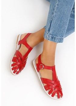 Czerwone sandały skórzane Viela ze sklepu Zapatos w kategorii Sandały damskie - zdjęcie 165299622