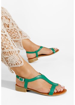 Zielone sandały damskie skórzane Nocella ze sklepu Zapatos w kategorii Sandały damskie - zdjęcie 165299680