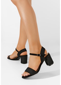 Czarne sandały na słupku Paulista ze sklepu Zapatos w kategorii Sandały damskie - zdjęcie 165299773