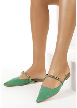 Zielone klapki damskie eleganckie Semia ze sklepu Zapatos w kategorii Klapki damskie - zdjęcie 165299870