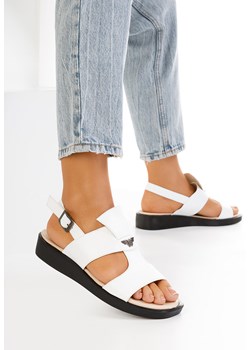 Białe sandały damskie skórzane Meriva V2 ze sklepu Zapatos w kategorii Sandały damskie - zdjęcie 165299873