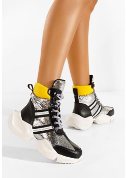 Srebrne sneakersy wysokie Caserio V3 ze sklepu Zapatos w kategorii Buty sportowe damskie - zdjęcie 165299884