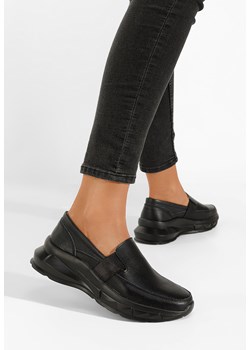 Czarne półbuty damskie skórzane Amelya ze sklepu Zapatos w kategorii Półbuty damskie - zdjęcie 165300053