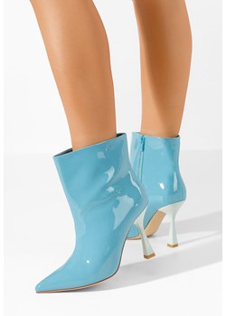 Niebieskie botki na obcasie Thessalia ze sklepu Zapatos w kategorii Botki - zdjęcie 165300090