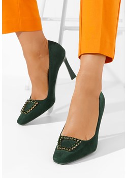 Zielone czółenka na szpilce Zerna ze sklepu Zapatos w kategorii Czółenka - zdjęcie 165300441