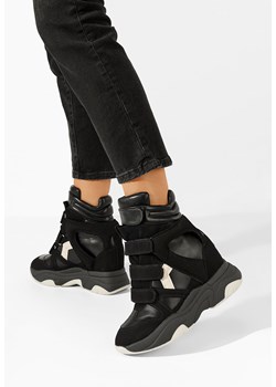 Czarne sneakersy damskie na koturnie Kata ze sklepu Zapatos w kategorii Buty sportowe damskie - zdjęcie 165300953