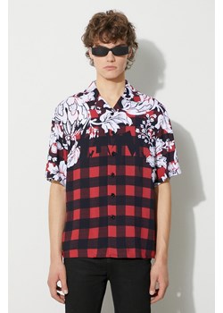 Neil Barett koszula LOOSE HAWAIIAN CHECK WITH BOLTS męska kolor czerwony relaxed PBCM186.V024.1495 ze sklepu PRM w kategorii Koszule męskie - zdjęcie 165308421