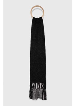 AllSaints szalik wełniany kolor czarny wzorzysty ze sklepu ANSWEAR.com w kategorii Szaliki i chusty damskie - zdjęcie 165308671