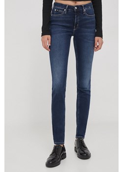 Calvin Klein Jeans jeansy damskie kolor granatowy ze sklepu ANSWEAR.com w kategorii Jeansy damskie - zdjęcie 165309261