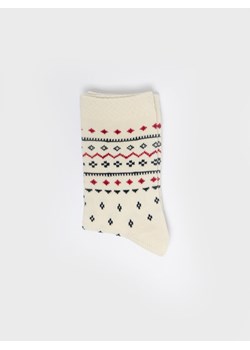 Skarpety damskie bawełniane z wzorem kremowe Halia 102 ze sklepu Big Star w kategorii Skarpetki damskie - zdjęcie 165310431