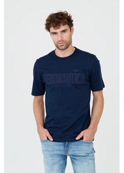 AERONAUTICA MILITARE Granatowy t-shirt, Wybierz rozmiar L ze sklepu outfit.pl w kategorii T-shirty męskie - zdjęcie 165311174