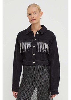 Gestuz kurtka jeansowa damska kolor czarny przejściowa oversize 10908578 ze sklepu ANSWEAR.com w kategorii Kurtki damskie - zdjęcie 165312081