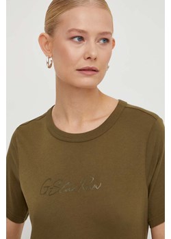 G-Star Raw t-shirt bawełniany damski kolor zielony ze sklepu ANSWEAR.com w kategorii Bluzki damskie - zdjęcie 165312131