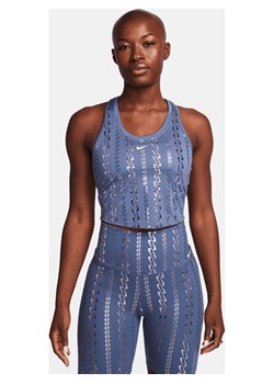 Damska krótka koszulka bez rękawów z nadrukiem Nike Dri-FIT One - Niebieski ze sklepu Nike poland w kategorii Bluzki damskie - zdjęcie 165316780