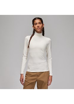 Damska koszulka z długim rękawem i półgolfem Jordan - Biel ze sklepu Nike poland w kategorii Bluzki damskie - zdjęcie 165316881