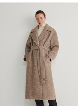 Reserved - Płaszcz z wełną - beżowy ze sklepu Reserved w kategorii Płaszcze damskie - zdjęcie 165334244