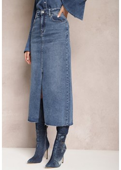 Niebieska Spódnica Maxi z Rozcięciem z Jeansu Vonuline ze sklepu Renee odzież w kategorii Spódnice - zdjęcie 165341842