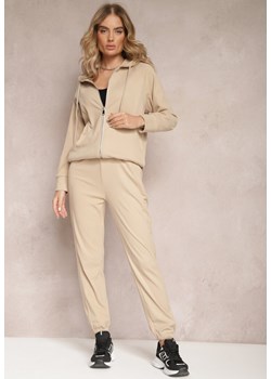Beżowy Komplet Dresowy 2-częściowy z Bluzą i Spodniami Serenitea ze sklepu Renee odzież w kategorii Dresy damskie - zdjęcie 165341884