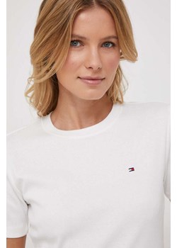 Tommy Hilfiger t-shirt bawełniany damski kolor biały WW0WW40587 ze sklepu ANSWEAR.com w kategorii Bluzki damskie - zdjęcie 165343694