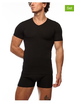 COTONELLA Koszulka (2 pary) w kolorze czarnym ze sklepu Limango Polska w kategorii T-shirty męskie - zdjęcie 165345280