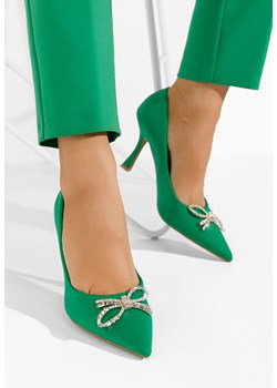 Zielone szpilki Mantera ze sklepu Zapatos w kategorii Czółenka - zdjęcie 165363760