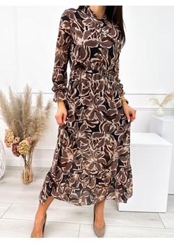 Czarno-Brązowa Sukienka Maxi ze sklepu ModnaKiecka.pl w kategorii Sukienki - zdjęcie 165369544