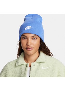 Czapka z szerokim ściągaczem Futura Nike Peak - Niebieski ze sklepu Nike poland w kategorii Czapki zimowe damskie - zdjęcie 165369662