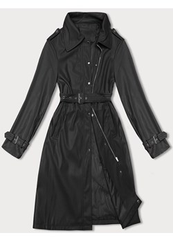 Luźny płaszcz damski ze skóry ekologicznej J Style czarny (11Z8101) ze sklepu goodlookin.pl w kategorii Płaszcze damskie - zdjęcie 165371052