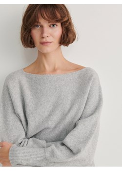 Reserved - Sweter z dekoltem w łódkę - jasnoszary ze sklepu Reserved w kategorii Swetry damskie - zdjęcie 165377471