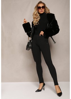 Czarne Spodnie o Fasonie Skinny Ozdobione Napami Gramiava ze sklepu Renee odzież w kategorii Spodnie damskie - zdjęcie 165384321