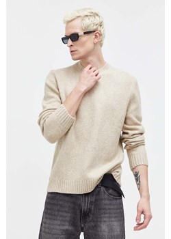 Abercrombie &amp; Fitch sweter męski kolor beżowy ze sklepu ANSWEAR.com w kategorii Swetry męskie - zdjęcie 165384991