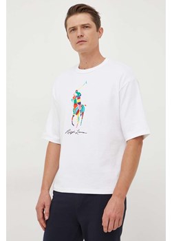 Polo Ralph Lauren t-shirt bawełniany męski kolor biały z nadrukiem ze sklepu ANSWEAR.com w kategorii T-shirty męskie - zdjęcie 165385044