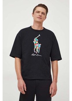 Polo Ralph Lauren t-shirt bawełniany męski kolor czarny z nadrukiem ze sklepu ANSWEAR.com w kategorii T-shirty męskie - zdjęcie 165385082