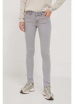 Pepe Jeans jeansy damskie kolor szary ze sklepu ANSWEAR.com w kategorii Jeansy damskie - zdjęcie 165385224