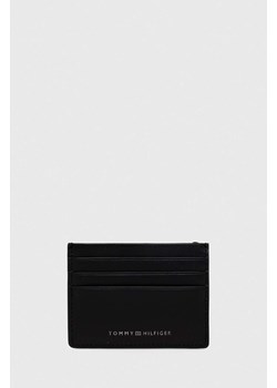 Tommy Hilfiger etui na karty skórzane kolor czarny ze sklepu ANSWEAR.com w kategorii Etui - zdjęcie 165385862