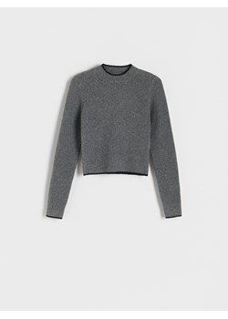 Reserved - Sweter z kontrastową wstawką - ciemnoszary ze sklepu Reserved w kategorii Swetry damskie - zdjęcie 165387724