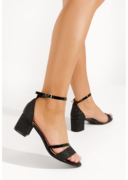 Czarne sandaly na obcasie Malena ze sklepu Zapatos w kategorii Sandały damskie - zdjęcie 165396300