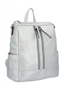 Uniwersalny Plecak Damski XL firmy Hernan Srebrny ze sklepu torbs.pl w kategorii Plecaki - zdjęcie 165408070