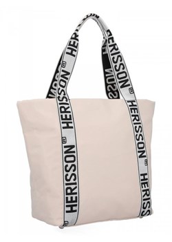Modna Torebka Shopper Bag XL firmy Herisson Beżowa ze sklepu torbs.pl w kategorii Torby Shopper bag - zdjęcie 165408680