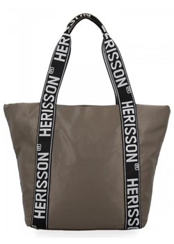 Modna Torebka Shopper Bag XL firmy Herisson Khaki ze sklepu torbs.pl w kategorii Torby Shopper bag - zdjęcie 165409584