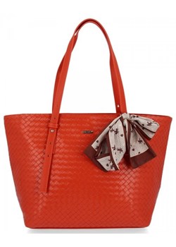 Modne Torebki Damskie Shopper Bag firmy David Jones Pomarańczowa ze sklepu torbs.pl w kategorii Torby Shopper bag - zdjęcie 165412890