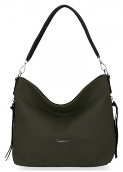Uniwersalna torebka damska David Jones Khaki ze sklepu torbs.pl w kategorii Torby Shopper bag - zdjęcie 165415111