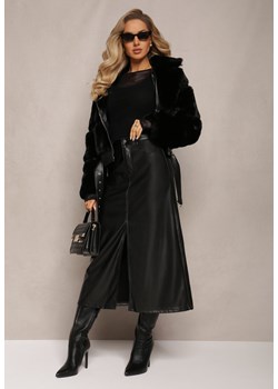 Czarna Trapezowa Spódnica Maxi z Imitacji Skóry Selariel ze sklepu Renee odzież w kategorii Spódnice - zdjęcie 165420160