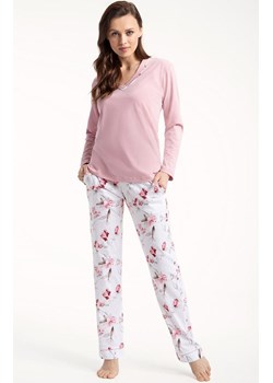 Piżama damska w orientalne kwiaty 675, Kolor biało-różowy, Rozmiar 3XL, Luna ze sklepu Intymna w kategorii Piżamy damskie - zdjęcie 165420301