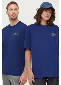 Lacoste t-shirt bawełniany kolor niebieski gładki ze sklepu ANSWEAR.com w kategorii T-shirty męskie - zdjęcie 165423941