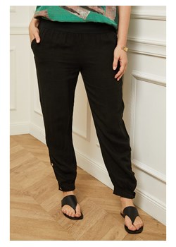 Curvy Lady Lniane spodnie w kolorze czarnym ze sklepu Limango Polska w kategorii Spodnie damskie - zdjęcie 165424513