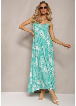 Zielona Rozkloszowana Sukienka Maxi na Ramiączkach Dris ze sklepu Renee odzież w kategorii Sukienki - zdjęcie 165427672