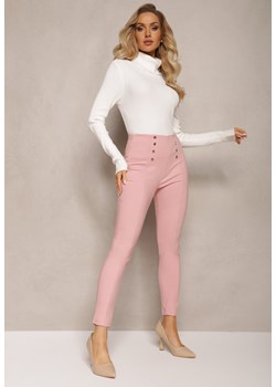 Różowe Spodnie Skinny z Ozdobnymi Napami Eclaria ze sklepu Renee odzież w kategorii Spodnie damskie - zdjęcie 165427770